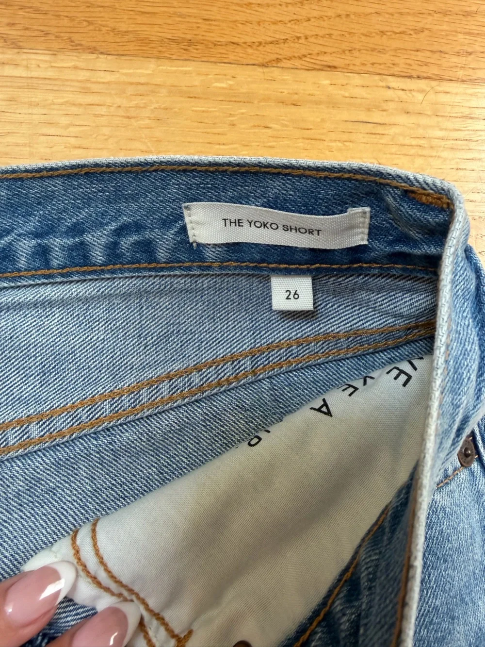 Denim Forum Light Blue High-Rise Cutoff Denim Shorts
